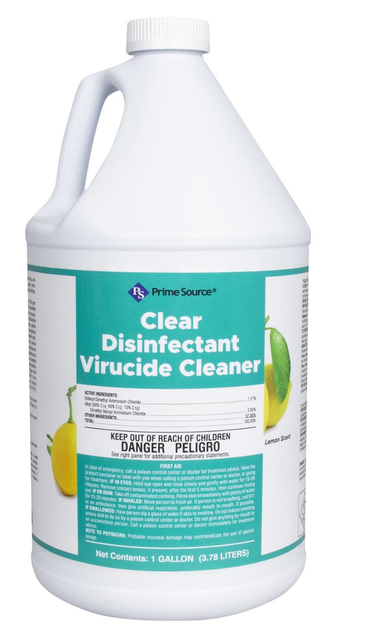 Clear Lemon & Virucide Cleaner 4/1 gln